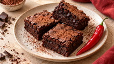 Brownies de chocolate con un toque de chile